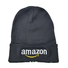 Embroidered Amazon Prime Employee Beanie Black Athletic Fit One Size