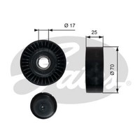 Gates Umlenk FüHrungsrolle Keilrippenriemen FüR Volvo XC90 I D5 Awd D3/D5 T6