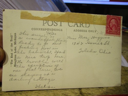 RARE OLD PICTURE PHOTO Real Postcard Houghton Lake Michigan Coon Raccoon Animal - Picture 2 of 2