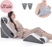 Wedge Pillow Set for after Surgery, 5 PCS Bed Wedge Pillow for Sleeping, Memory 