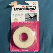 Iron on Adhesive Heat N Bond Hem No Sew Hemming Tape for Light Fabric