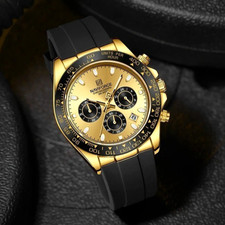 45MM NAVIFORCE Luxury Quartz Diver Watch Men Silicone Waterproof Luminous NEW