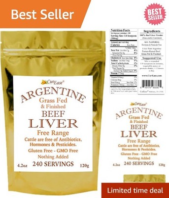 All-Natural Undefatted Beef Liver Powder - 240 Servings, Grass-Fed Nutrition