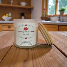 8.5 oz Hand Poured Rose Petals Scented USA Grown Soy Wax Candles