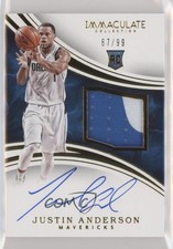 2015-16 Panini Immaculate Rookie 67/99 Justin Anderson #114 Patch Auto 00d4