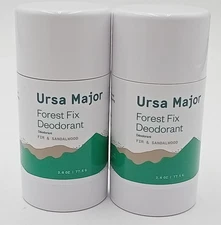Lot of 2 Ursa Major Forest Fix Deodorant Fir & Sandalwood  2.6 oz