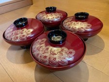 Japanese Lacquer Bowls With Lids Traditional Soup Bowl Set