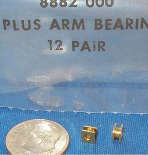 2pc 1975 Aurora AFX G+ G-PLUS Slot Car In Line ARMATURE BEARINGS 8882 OEM 1pr