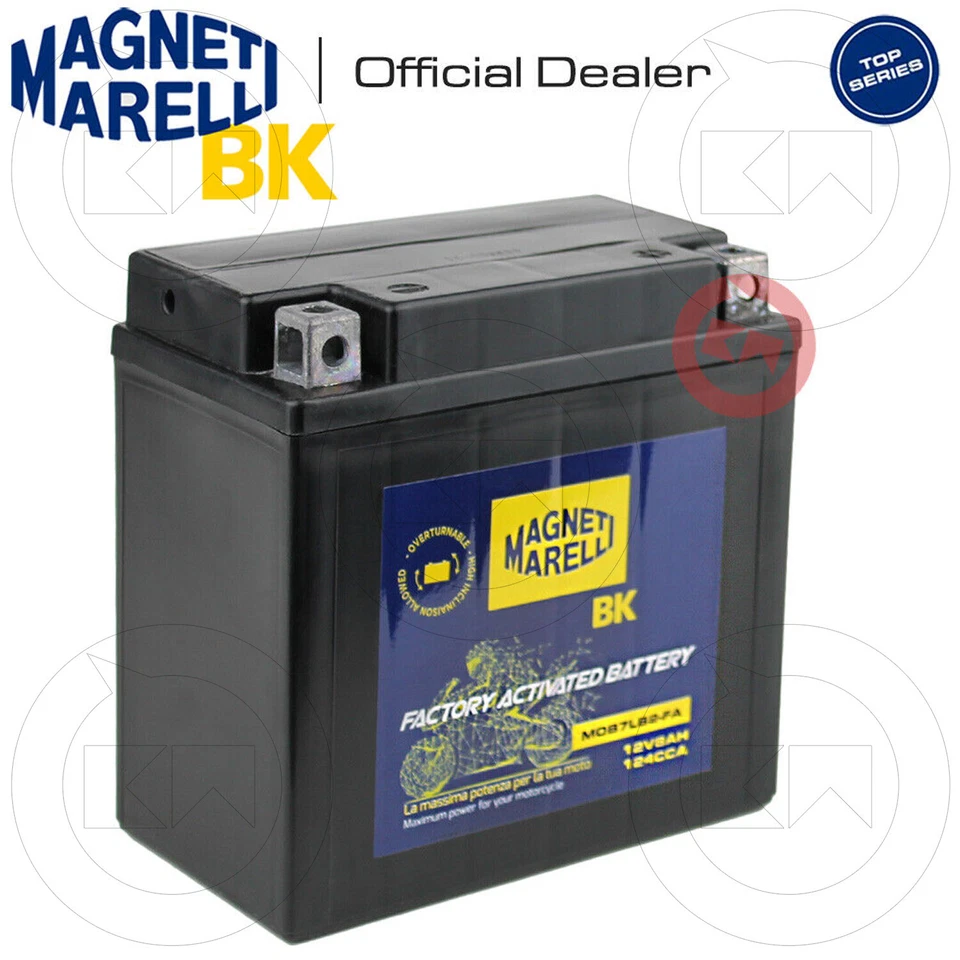 MAGNTI MARELLI YB7L-B2 12V 8Ah BATTERY YAMAHA L5T, L5TA 100 1969 > 1970 - Image 2 of 3