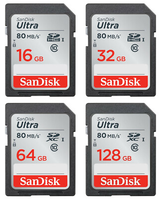 SD, SDHC, SDXC Speicherkarte SanDisk Ultra Class10 - 16GB 32GB 64GB 128GB 