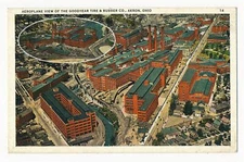 Aeroplane View of the Goodyear Tire and Rubber Co., Akron, Ohio