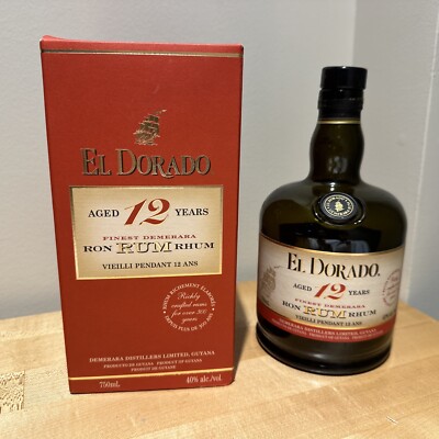 El Dorado 12 Years Rum Empty Bottle With Box Guyana Craft Upcycling