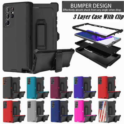 For Samsung Galaxy Note 20 / 20 Ultra Defender Shockproof Case Cover W/Belt Clip
