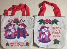 Red Hat Society Holiday Edition Pair of Small Tote Bags NEW