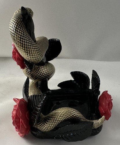 Bath & Body Works Gold Snake Red Roses Soap Holder Gentle Foaming Halloween - Picture 7 of 16