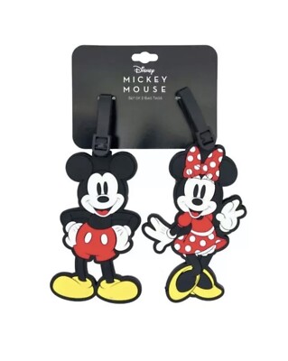 Disney Luggage Tags Set Mickey And Minnie Mouse