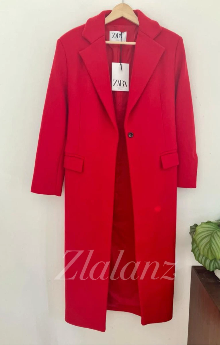 Zara red 2025 masculine coat