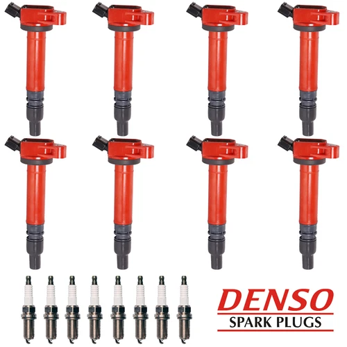 8 Energy Ignition Coil & 8 Denso Spark Plug for 2007-2016 Toyota Tundra 5.7L V8