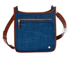 Samantha Brown To-Go Tweed Crossbody Bag BLUE nwt