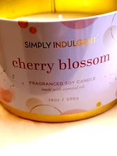 Simply Indulgent Essential Oils Cherry Blossom Scented 4 Wick Soy Candle 14