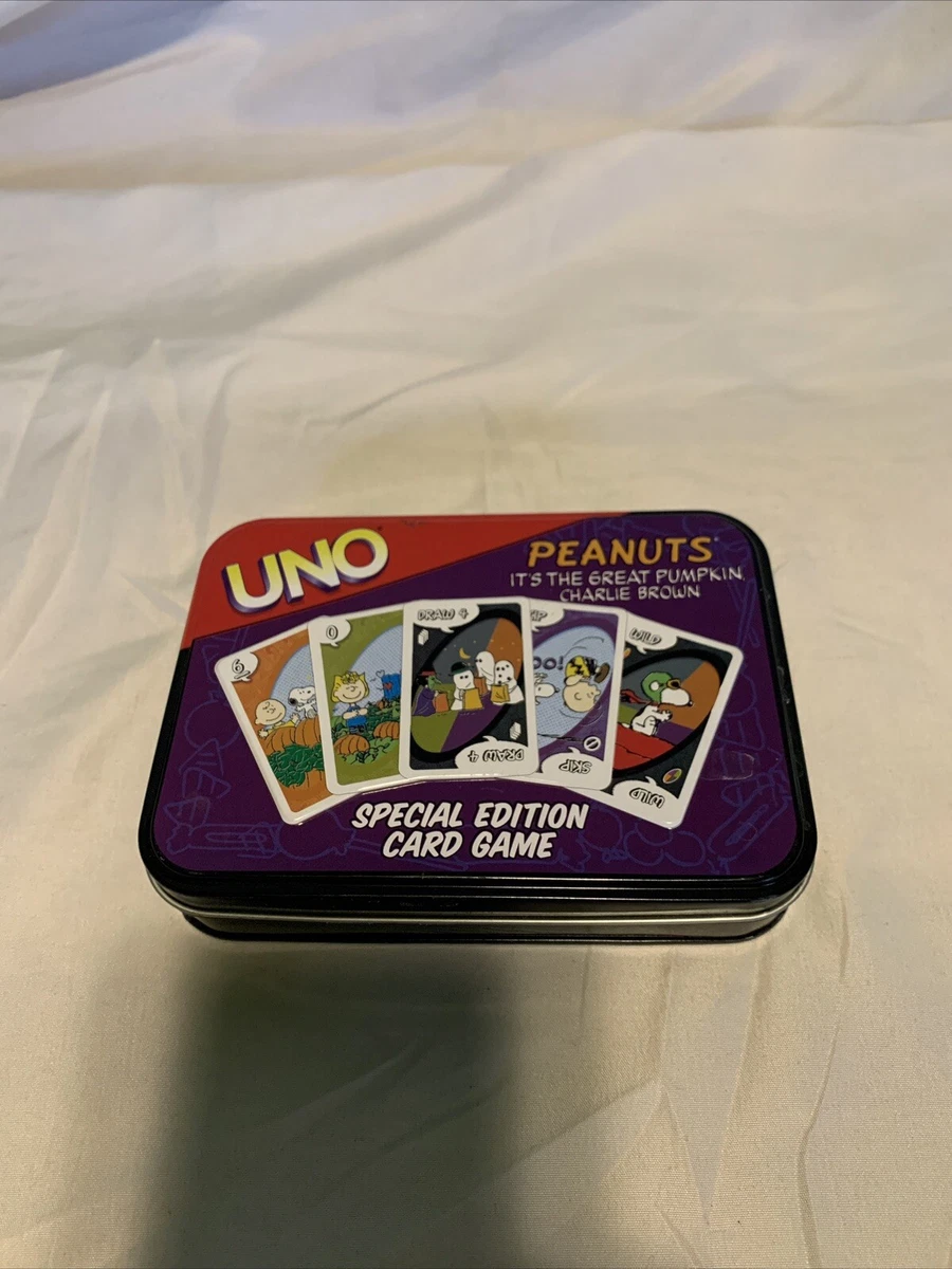 Peanuts Uno Card Game Great Pumpkin Charlie Brown Halloween Tin Special