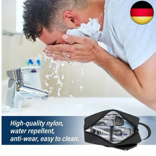 Kulturbeutel Herren, Reise Kulturtasche tragbare Kosmetiktasche Wasserabweisend - Bild 3 von 4