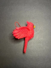 Decorative Red Resin Flying Northern Cardinal Bird Chrismas Tree Ornament 4"