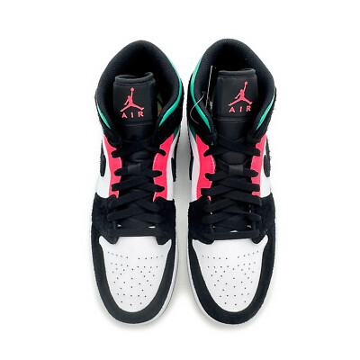 852542-116 Nike Air Jordan 1 Mid SE South Beach Black Pink Green