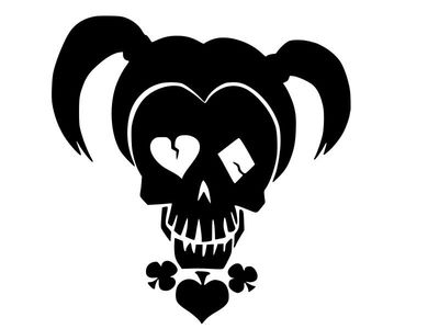 Vinyl Decal Truck Car Sticker Laptop Window  - DC Batman Harley Quinn Skull