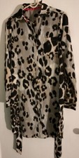 Eliza J Shirt Dress Women's 6 Leopard print Belted Roll Tab Sleeve