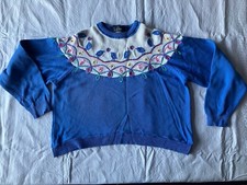 Tulchan Knit Jumper Cotton 90s Vintage Sweater Womens L Shortened Cottagecore