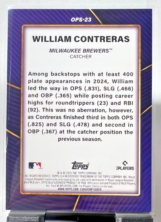 2025 Topps Series 2 William Contreras #OPS-23 OPS Leaders Insert