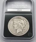 RARE 1935 S 4 Rays Silver Peace Dollar Sealed in PCS Stamps & Coins Slab
