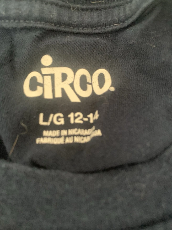 CIRCO Boys Sz 12-14 Knit Tee Shirt Navy Blue Long Sleeve Ribbed Wrist. Good Cond - Image 4 of 4