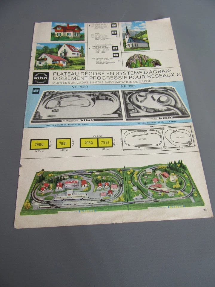C724 Vintage Kibri Blatt Beidseitig Farbe Dekore Elektrische Züge - Bild 1 von 3
