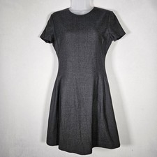 Theory Corset Tee Shift Dress 4 New Pure Flannel Wool Grey Lined Office Academia