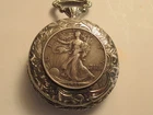 1943 US Walking Liberty Silver Half Dollar in Pocket Watch