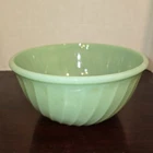 Fire King Oven Ware Jadeite Green Swirl Pattern Mixing Bowl 9" Made in USA