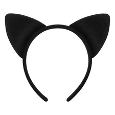 Halloween Black Furry Cat Ears Headband Accessories for Women One Size