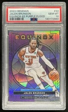 2023-24 Obsidian Jalen Brunson Equinox Electric Etch Purple Flood #/49 PSA 10