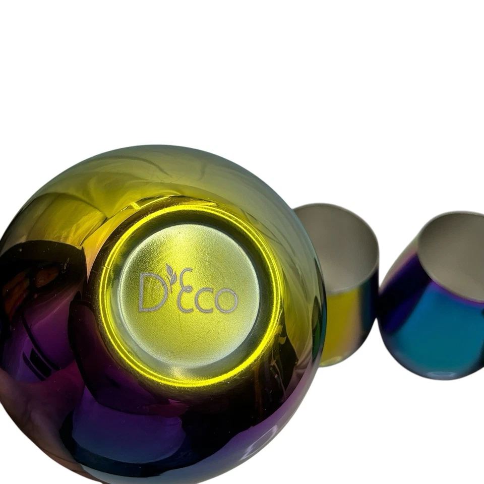 RAINBOW FUSION ESPEJO REFLECTANTE VINO SIN TALLO, VASO DE AGUA 18,5 OZ Juego de 4 Foto 3 de 4