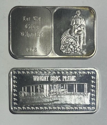 Lot of 2 - 1 Troy Oz.999 Silver Bullion Bars - Crabtree Mint/Hamilton Mint