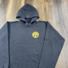 Vintage Mooneyes Hoodie Mens M Black Sweatshirt Motorcycle HotRod Racing Sweater