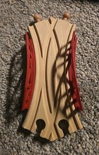Toys R Us Wooden Railway Train Rare 2 Way Split Switch With Red Rails Track