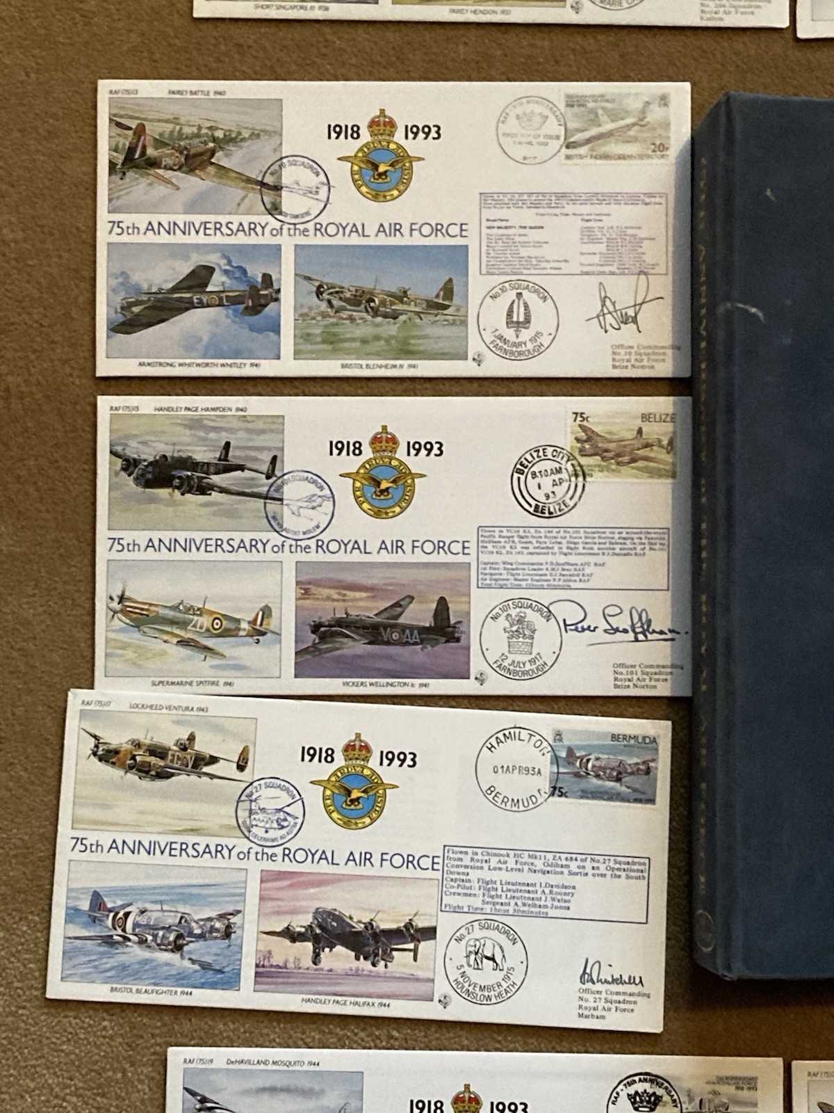 Album of 30 RAF Covers (Full Set) - 75th Anniversary of The RAF - All CO Signed