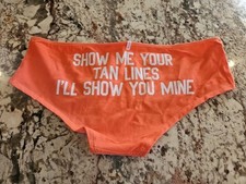 True Vintage Victoria's Secret PINK "SHOW ME YOUR TAN LINES" Hipster Panties LG