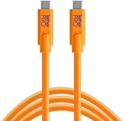 Tether Tools TetherPro USB-C to USB-C Cable | High Visibility Orange | 15'