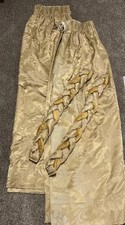 Custom Patterned Gold Lined Curtains With Tie Backs and cushion covers Ex Con