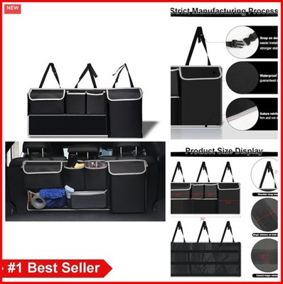 Trunk Hanging Organizer 39x17.5 Inches 600D Oxford 4 Pockets Mesh Pouches