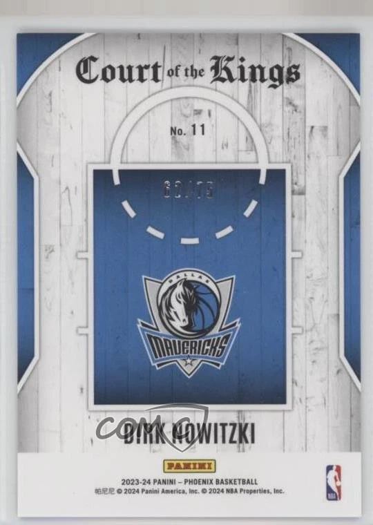 2023-24 Panini Phoenix Court of the Kings Purple /75 Dirk Nowitzki #11 HOF - Image 2 of 2